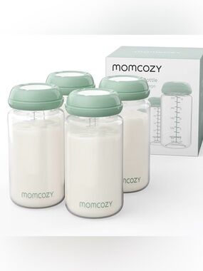 NWT Momcozy Natural Milk Storage Bottles, 4 Pieces